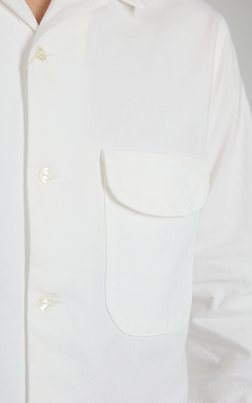 FOB Factory F3514 Open-Collar-Shirt Weiß