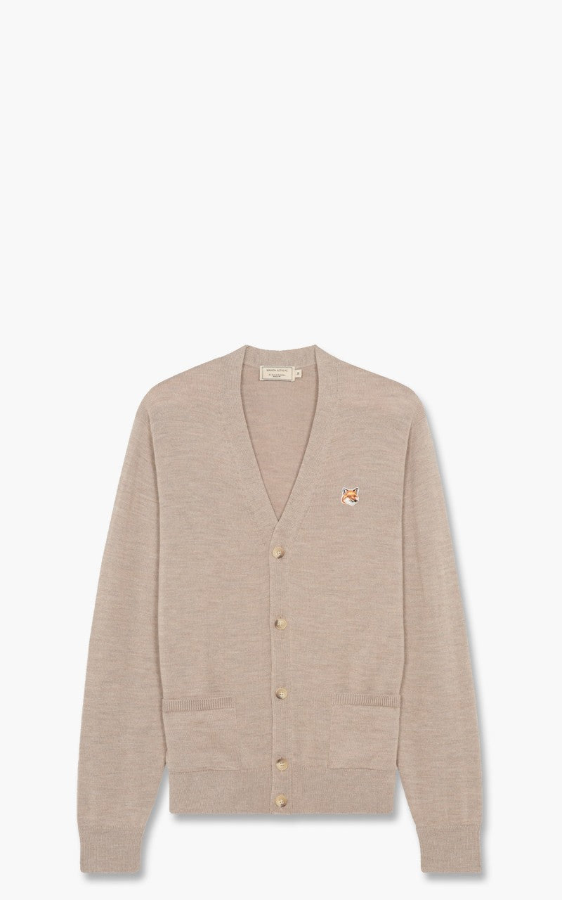 Maison Kitsuné Fox Head Patch Classic Cardigan Beige Melange