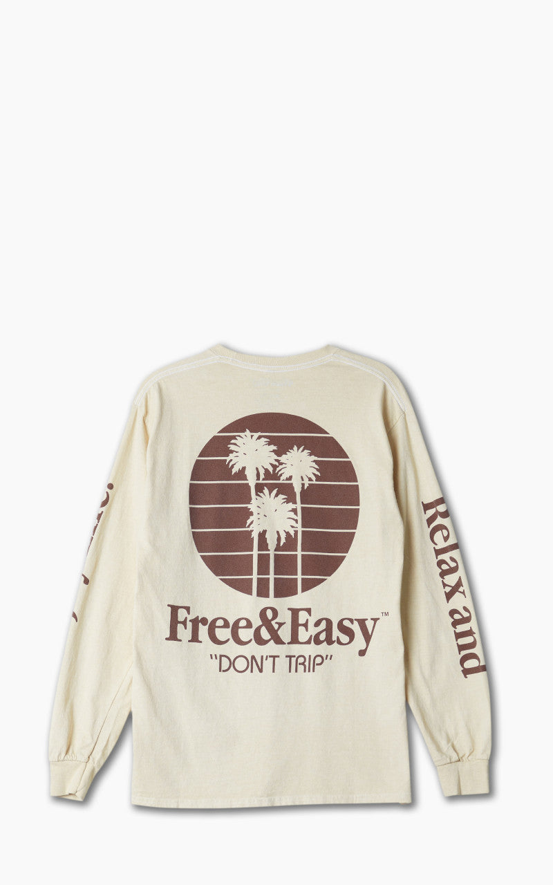 Free & Easy Three Palms L/S Tee Natural