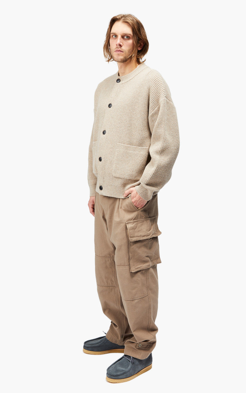 FrizmWORKS Heavy Wool Round Cardigan Oatmeal