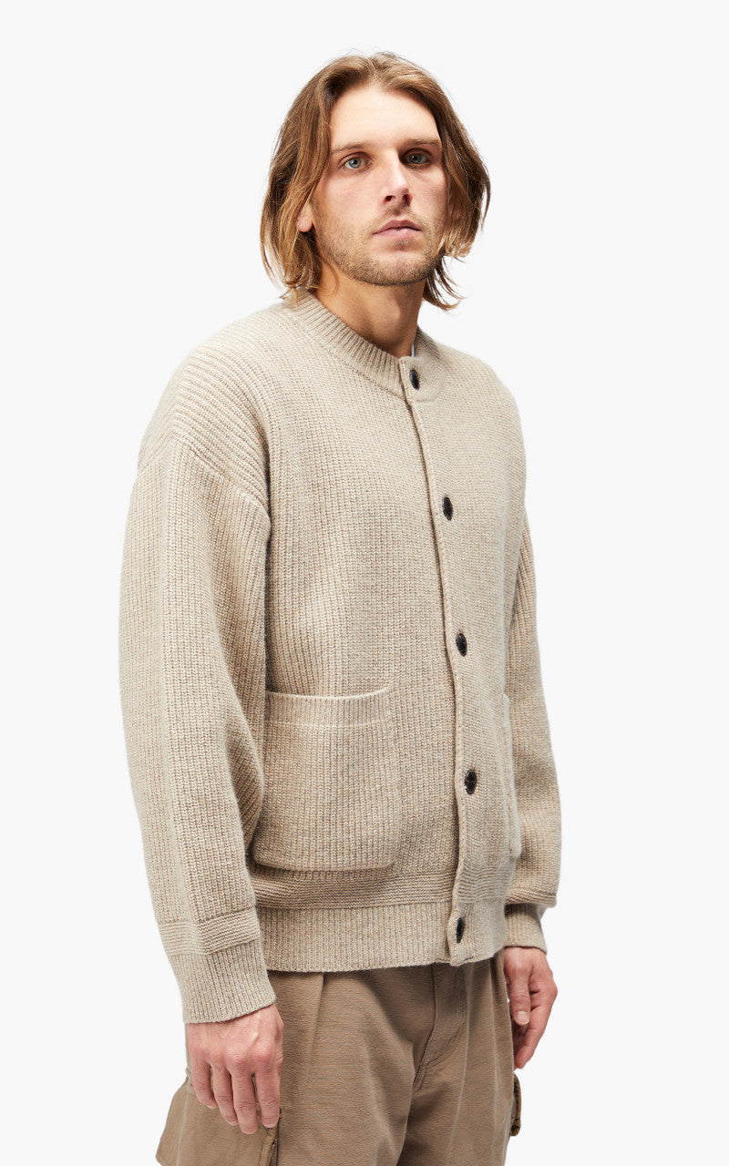 FrizmWORKS Heavy Wool Round Cardigan Oatmeal