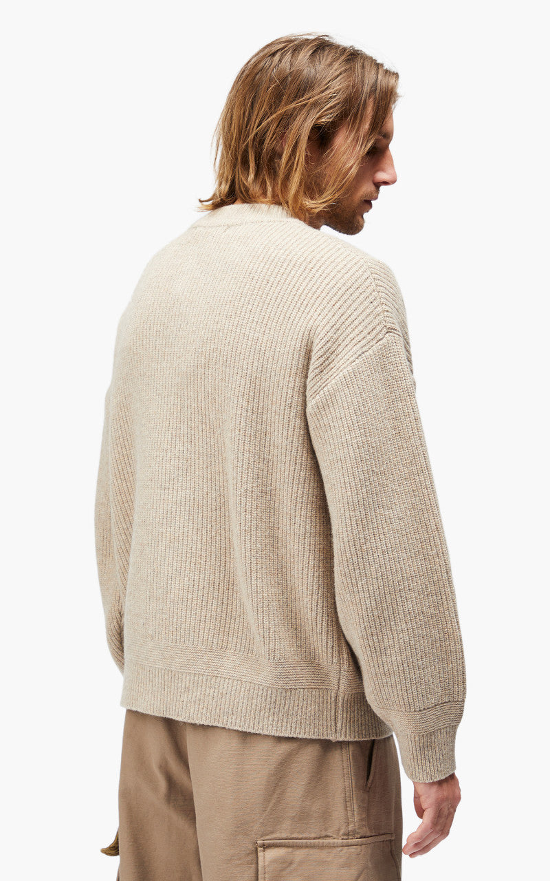 FrizmWORKS Heavy Wool Round Cardigan Oatmeal