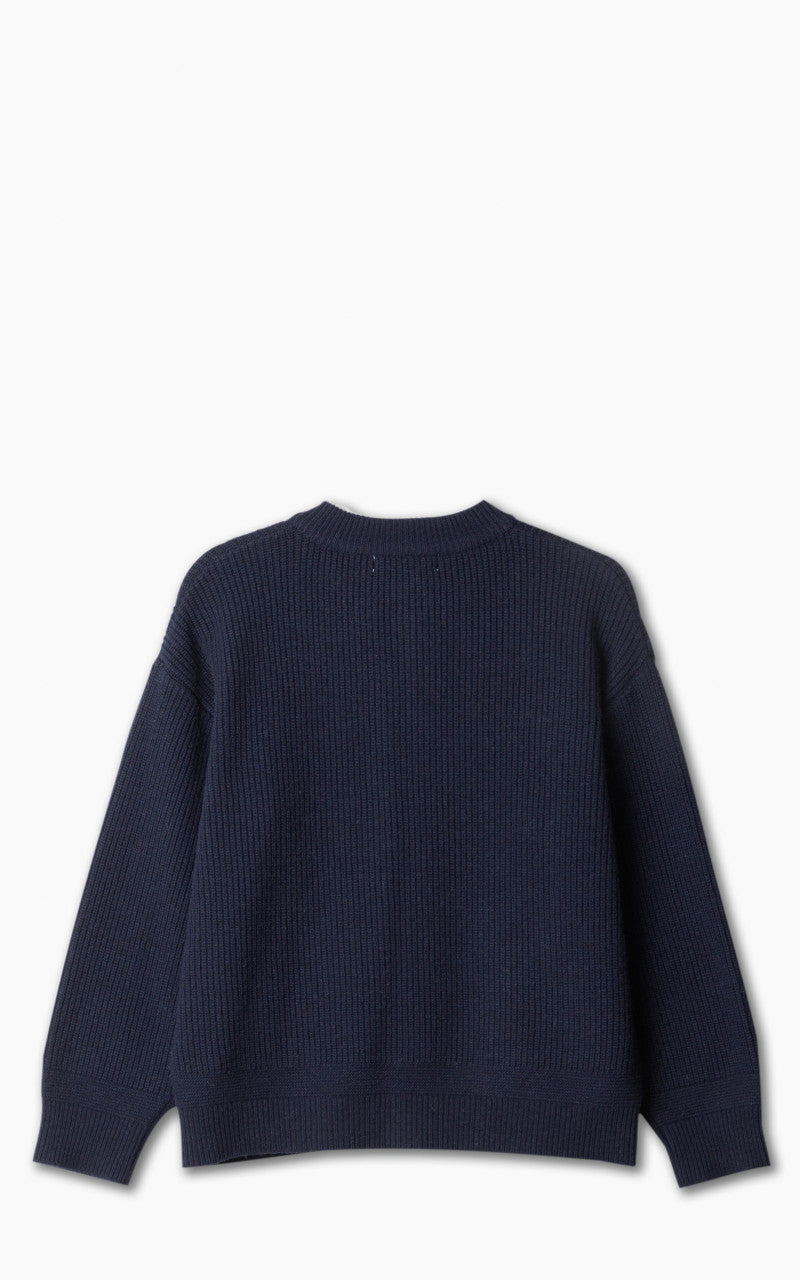 FrizmWORKS Heavy Wool Round Cardigan Navy