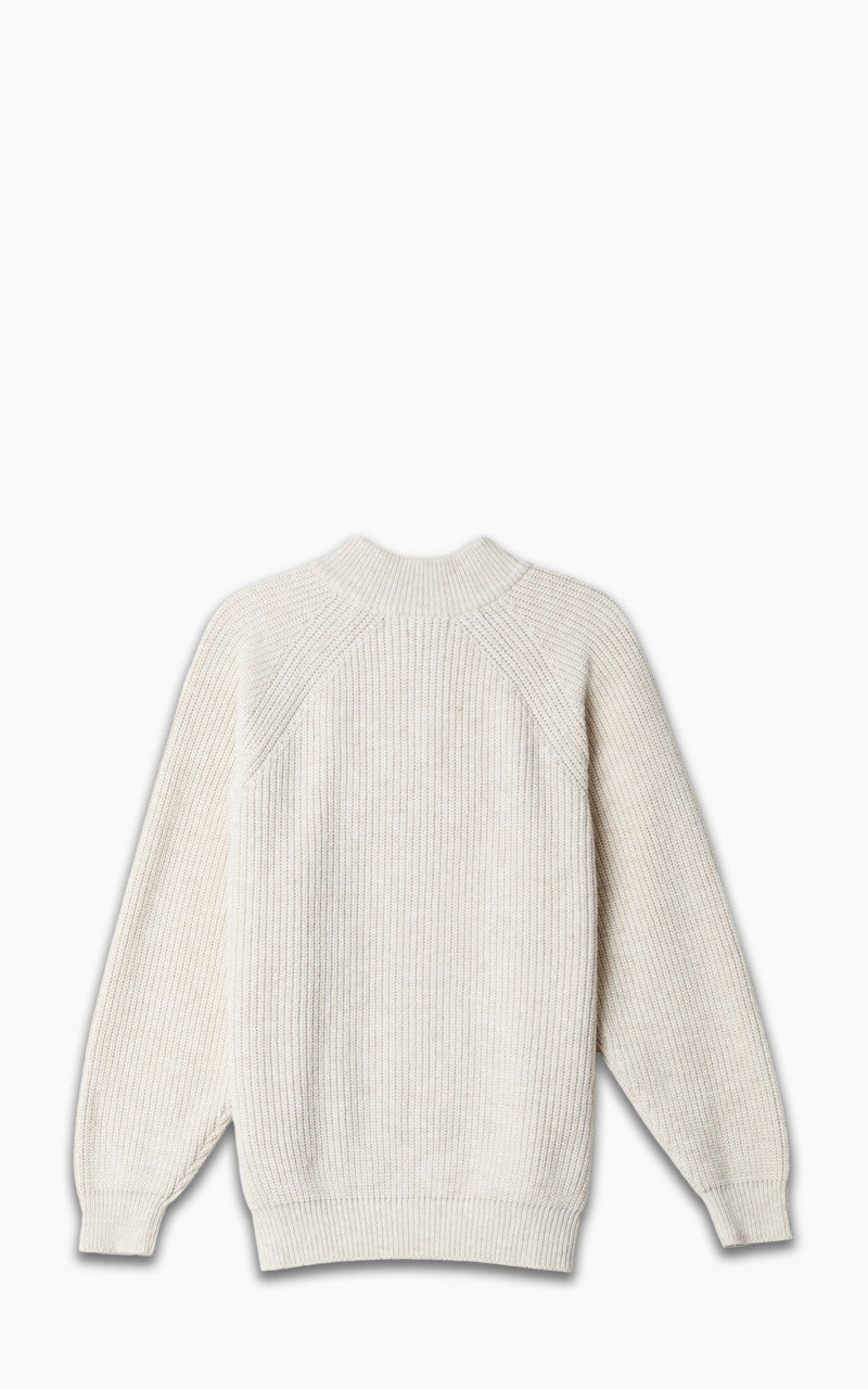 FrizmWORKS Half Zip Mock Neck Sweater Oatmeal