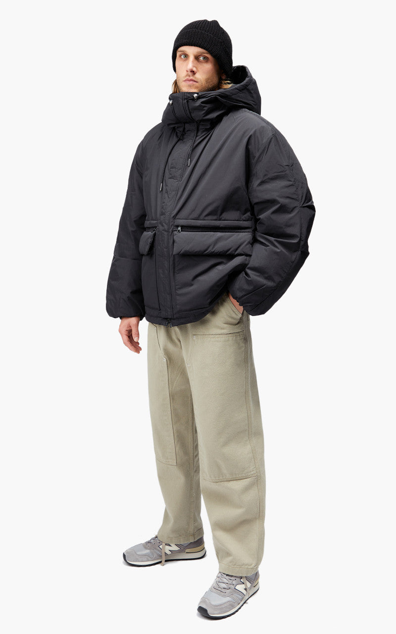 FrizmWORKS Hooded Puffer Down Parka Black