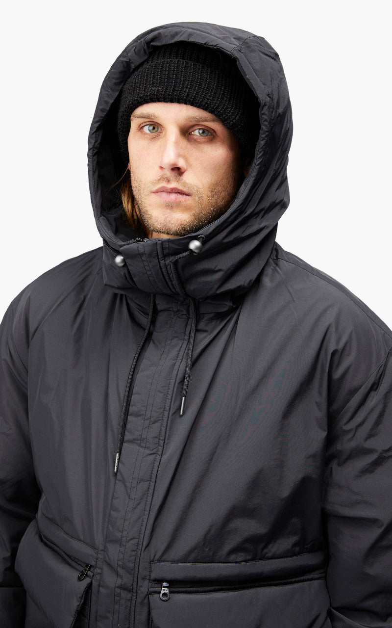 FrizmWORKS Hooded Puffer Down Parka Black