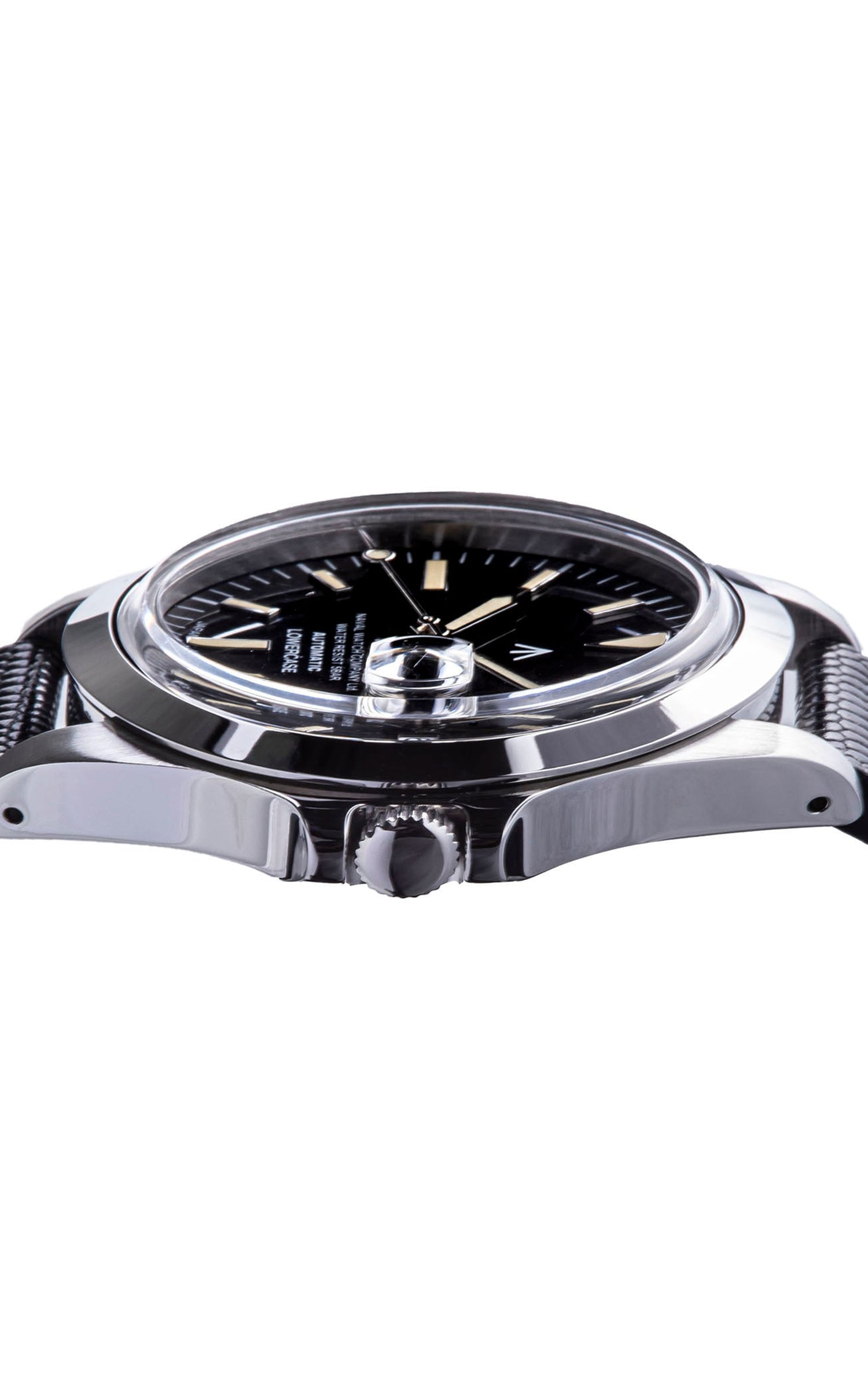 Naval Watch Company by LOWERCASE FRXA002 Black Dial Leather
