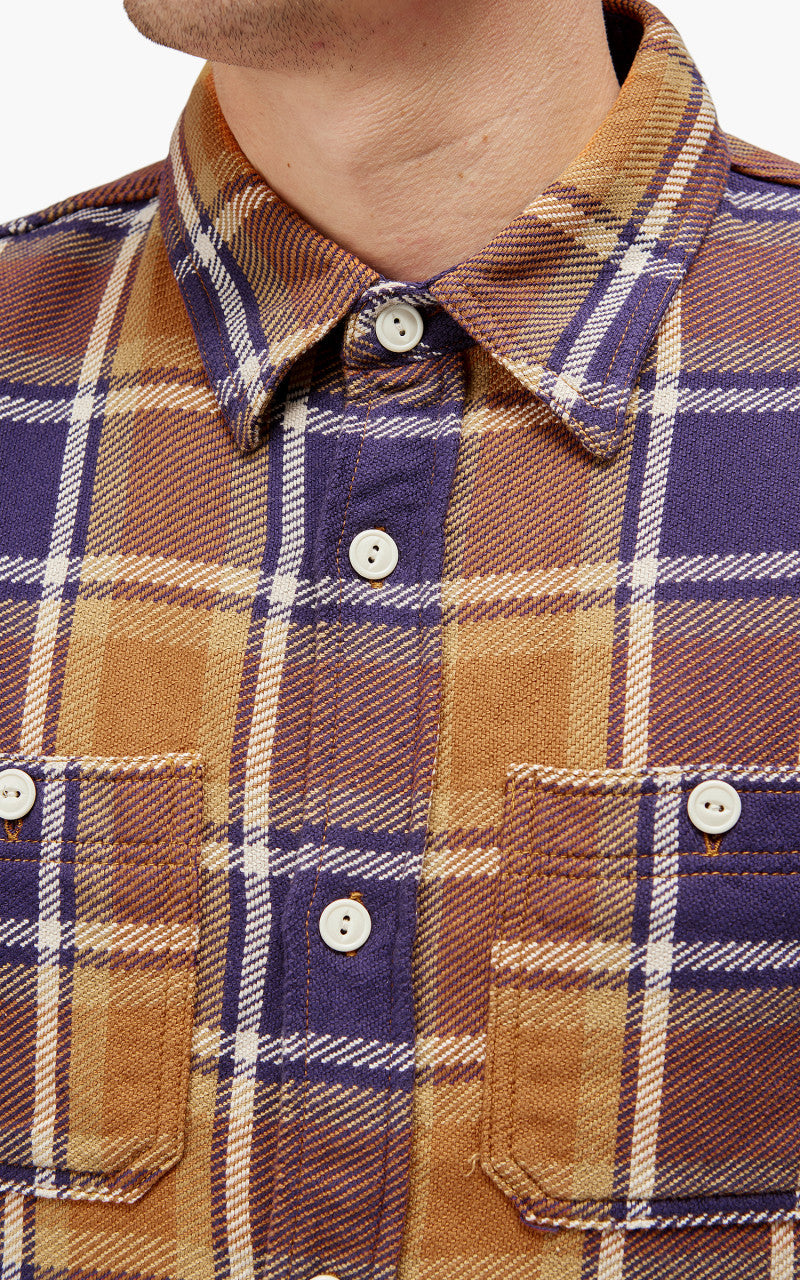 Fullcount 4070 Original Check Flannel Shirt Dull Orange