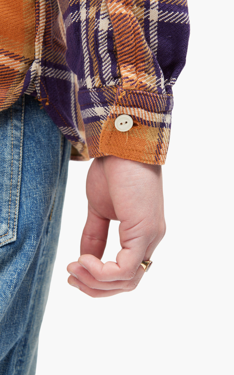 Fullcount 4070 Original Check Flannel Shirt Dull Orange