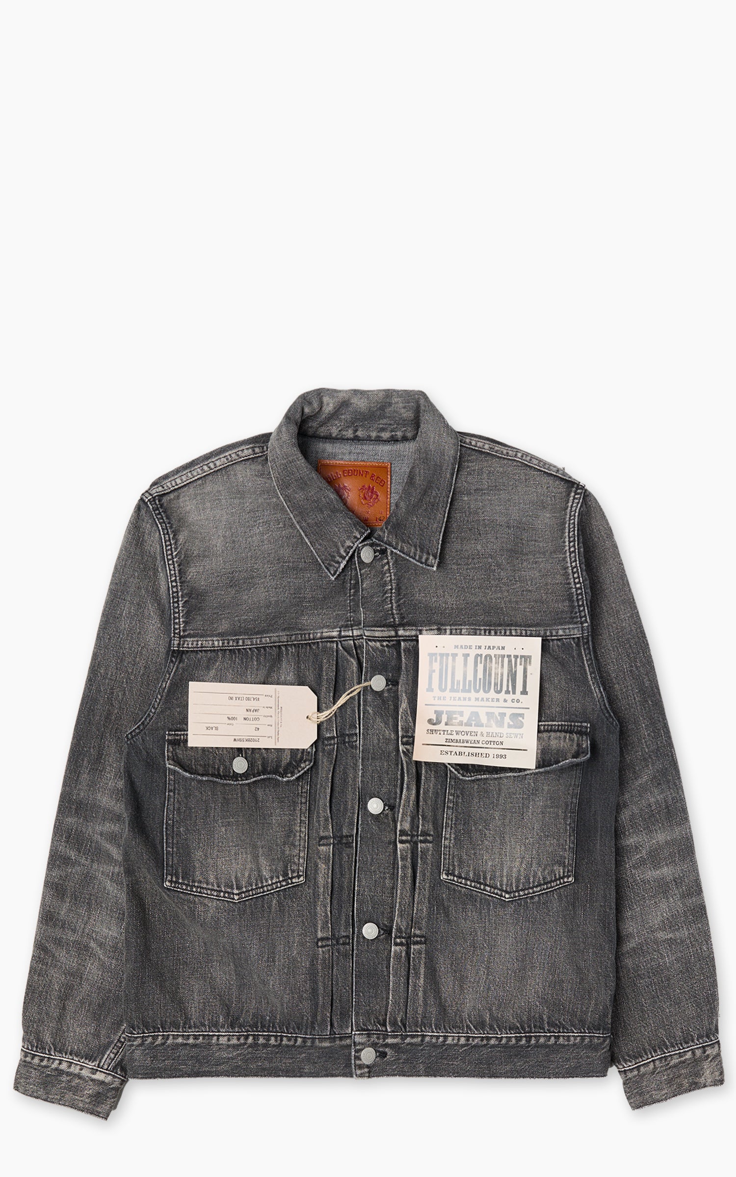 Fullcount 2102BKSSHW Type 2 Selvedge Super Smooth Denim Jacket Dartford Black