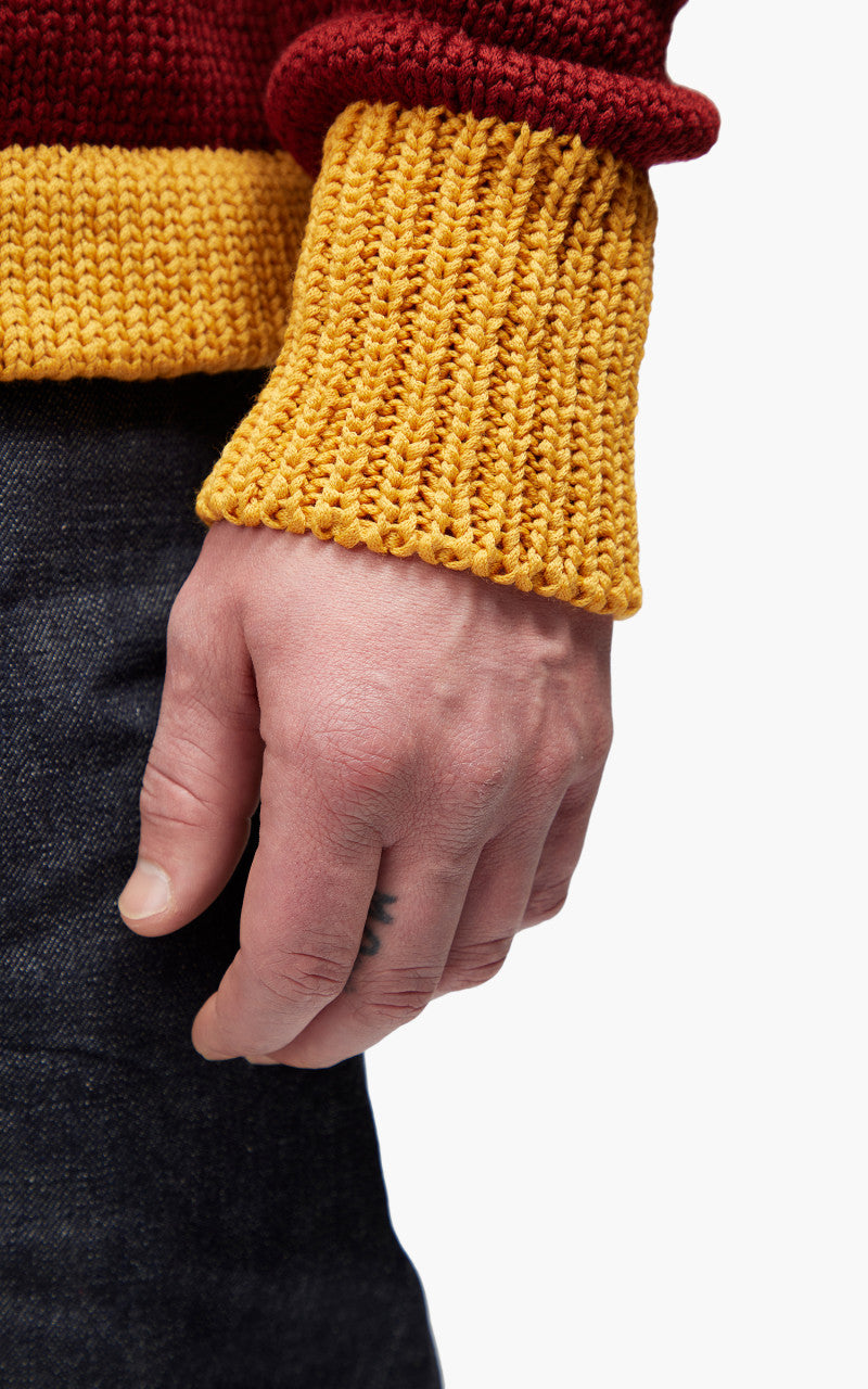 Fullcount 3008 Husk Wool Letterman Cardigan Burgundy "30th Anniversary"