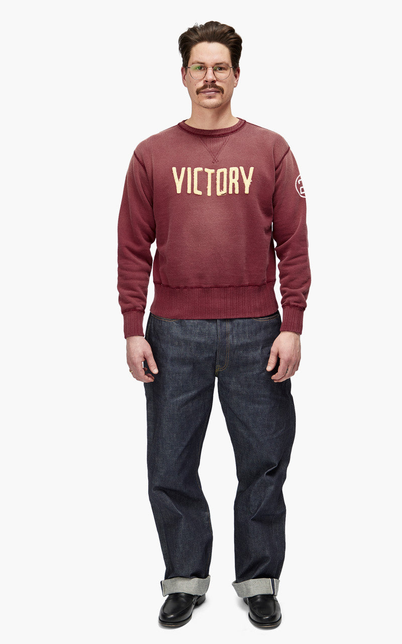 Fullcount 3757 Double V Set In Sleeve Sweater Burgundy "30th Anniversary"