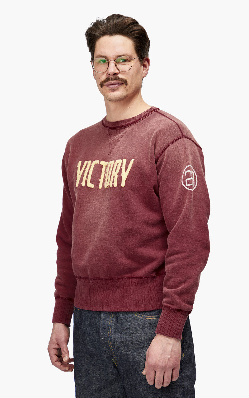 Fullcount 3757 Double V Set In Sleeve Sweater Burgundy "30th Anniversary"