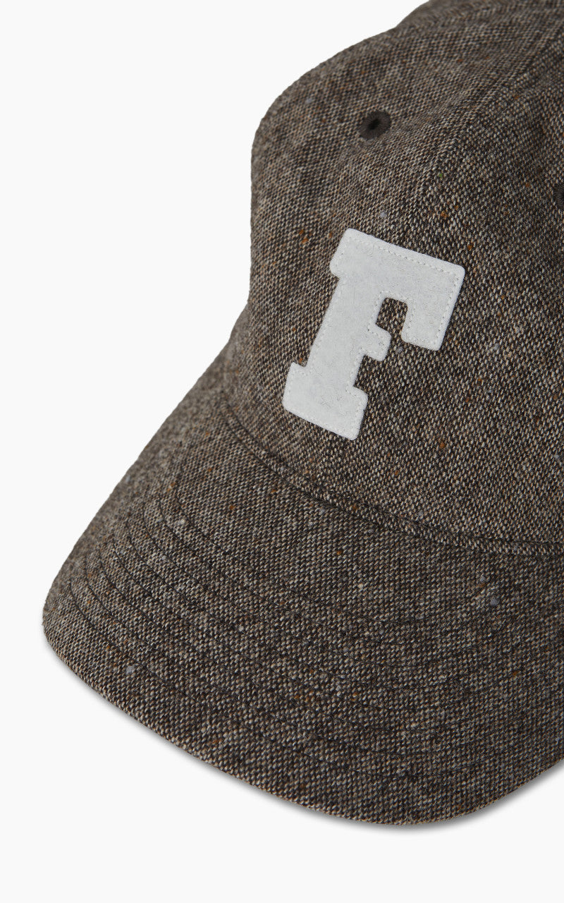 Fullcount 6 Panel Tweed Baseball Cap 'F' Patch Brown
