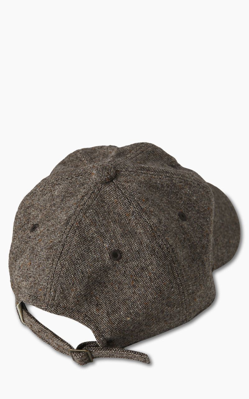 Fullcount 6 Panel Tweed Baseball Cap 'F' Patch Brown
