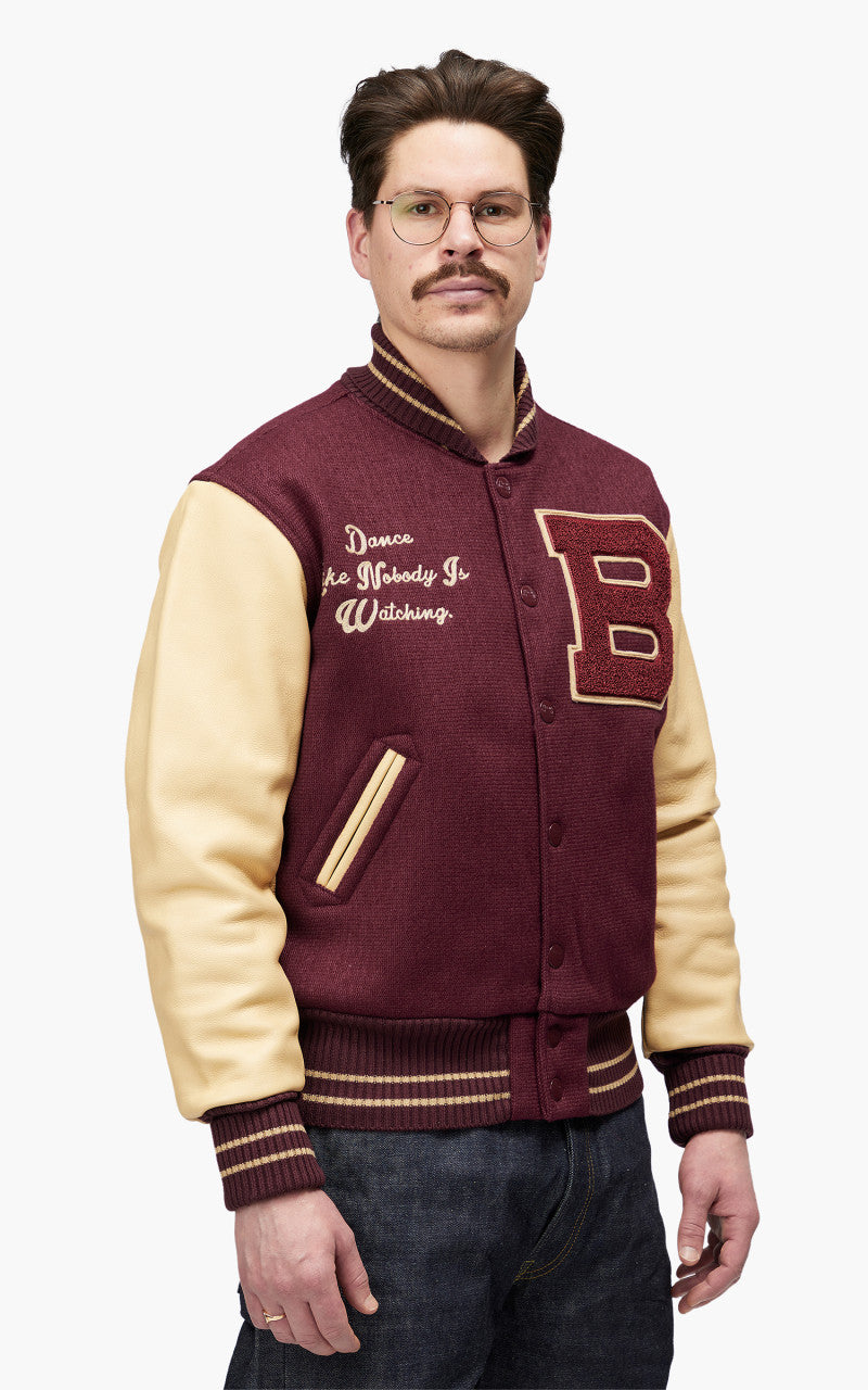 Fullcount BBJ-021 Brown´s Beach Varsity Jacket Burgundy "30th Anniversary"