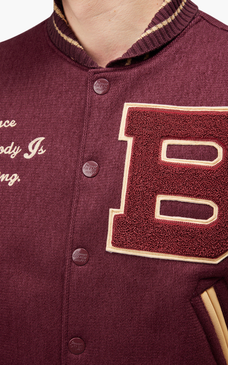 Fullcount BBJ-021 Brown´s Beach Varsity Jacket Burgundy "30th Anniversary"