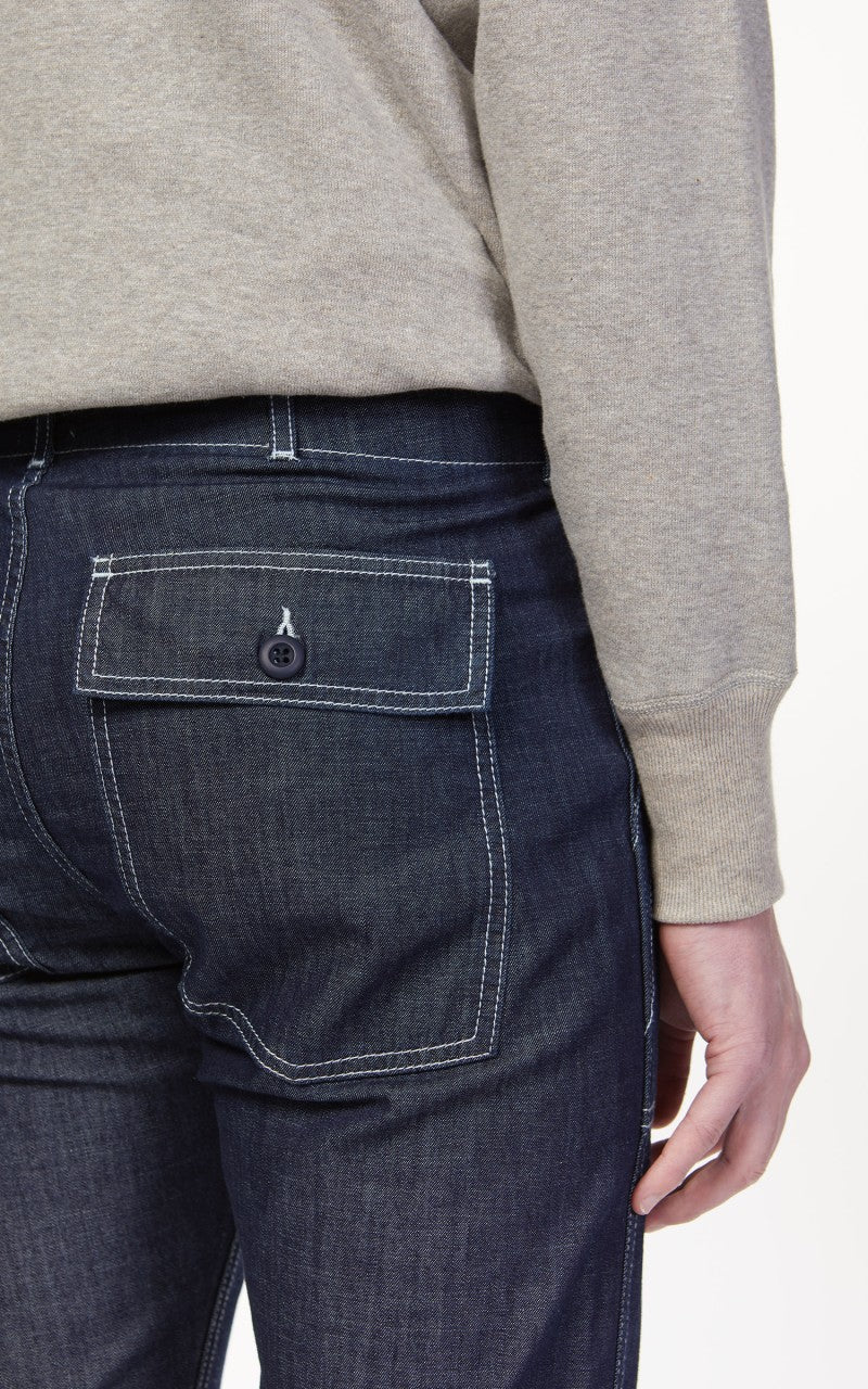 Tellason Fatigue Pant Slimy Washed Denim Ocean Dark