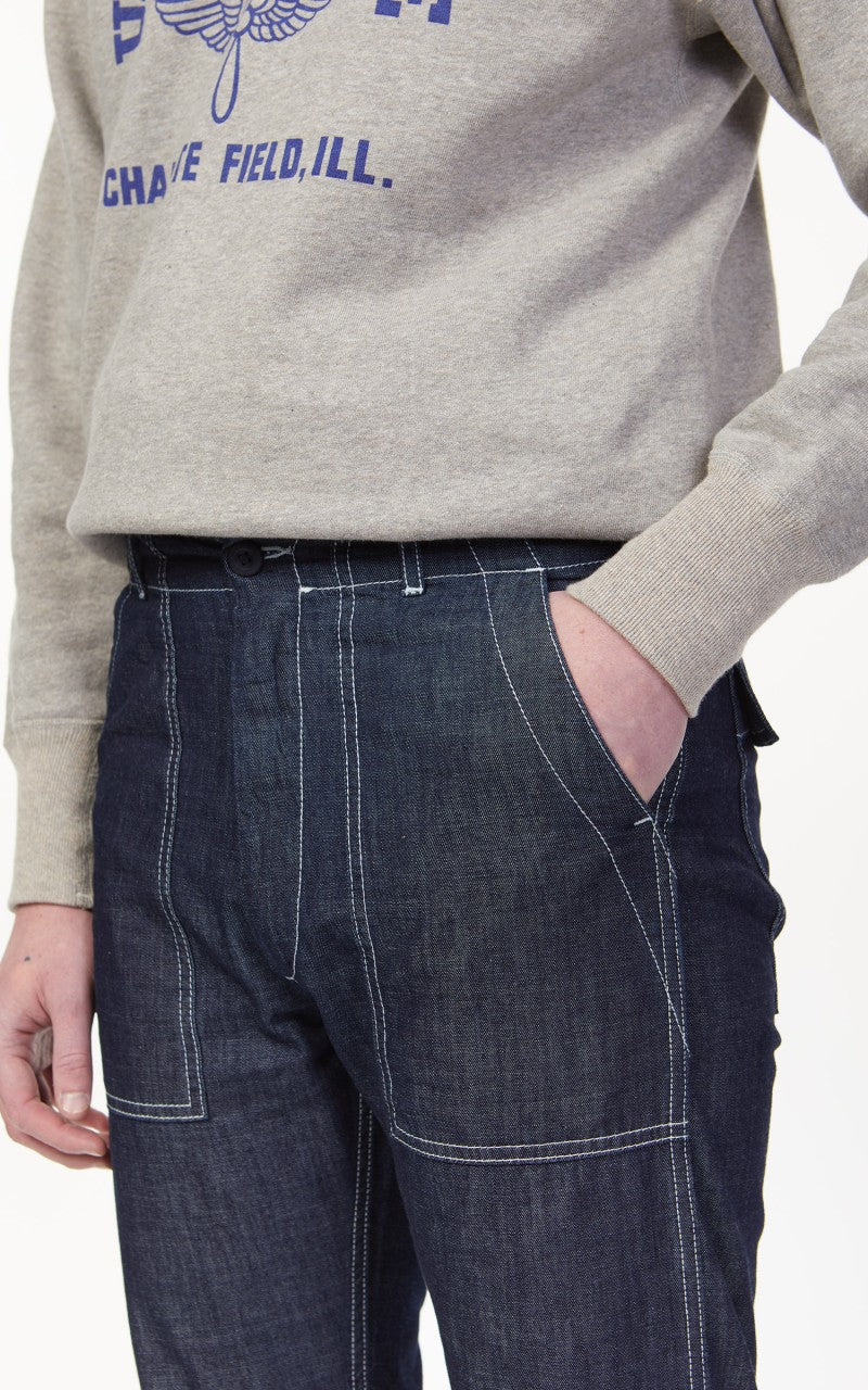 Tellason Fatigue Pant Slimy Washed Denim Ocean Dark