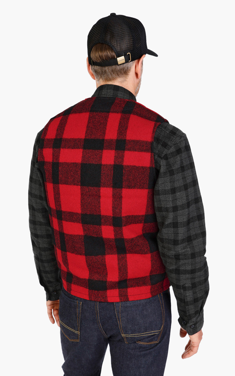 Filson Mackinaw Wool Vest Plaid Red/Black