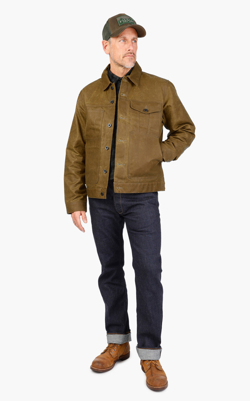 Filson Short Tin Cloth Lined Cruiser Jacket Dark Tan