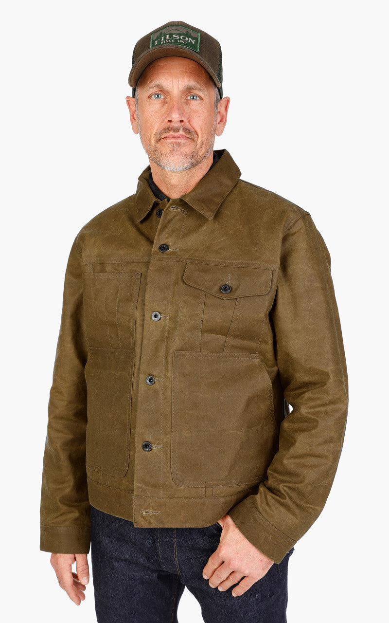 Filson Short Tin Cloth Lined Cruiser Jacket Dark Tan