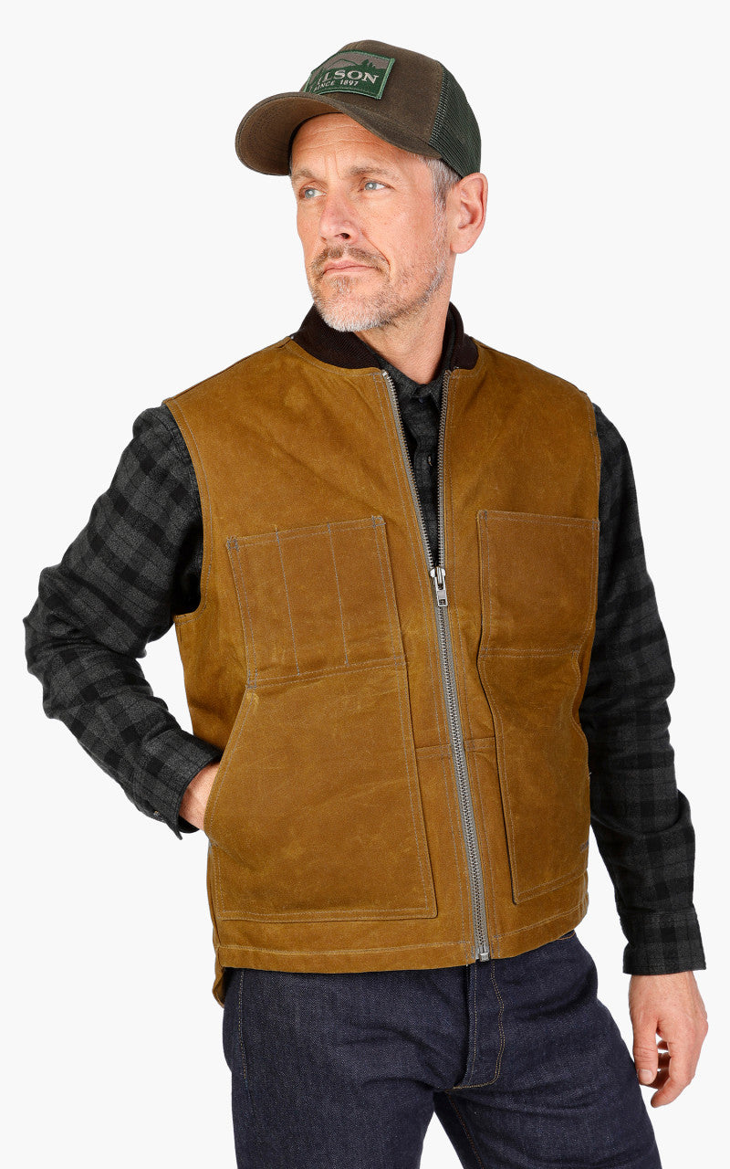 Filson Tin Cloth Insulated Work Vest Dark Tan