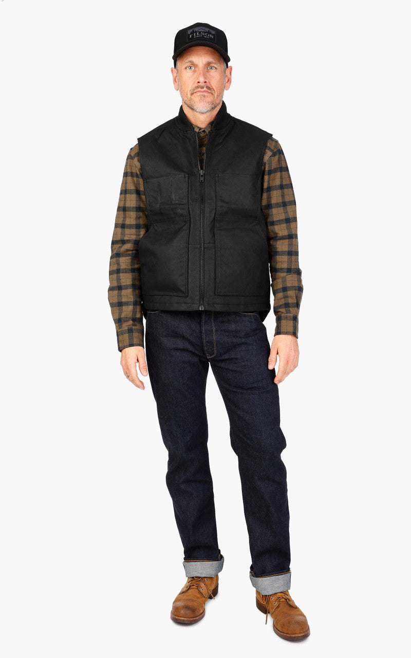 Filson Tin Cloth Insulated Work Vest Black