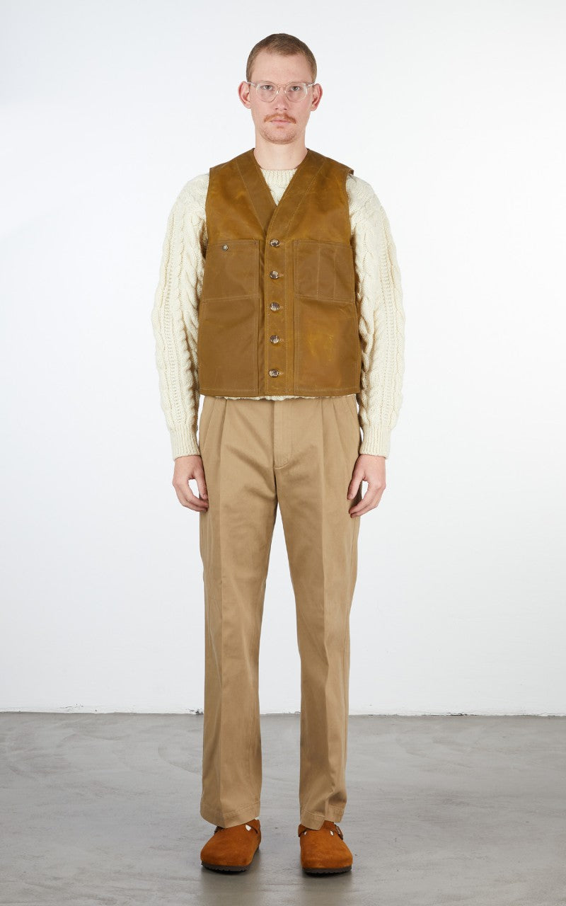 Filson Oil Tin Cloth Vest Dark Tan