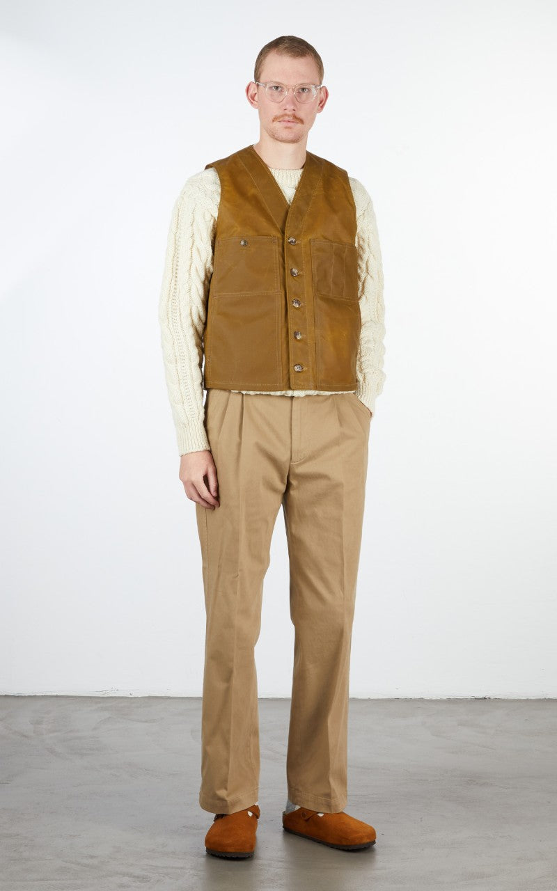 Filson Oil Tin Cloth Vest Dark Tan