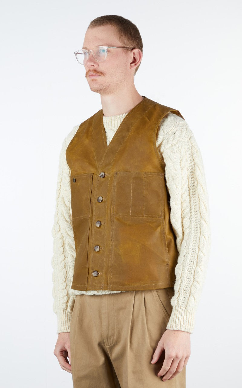 Filson Oil Tin Cloth Vest Dark Tan