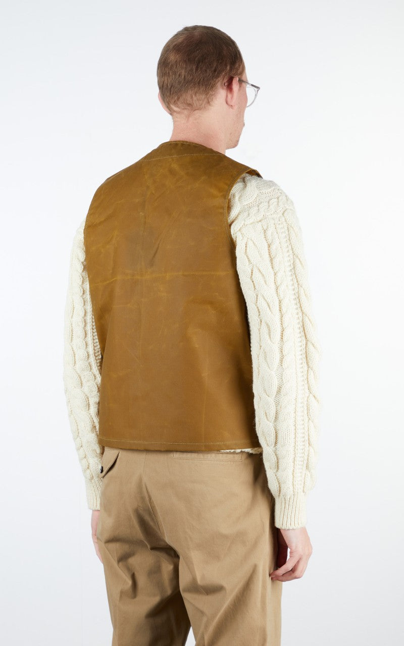 Filson Oil Tin Cloth Vest Dark Tan