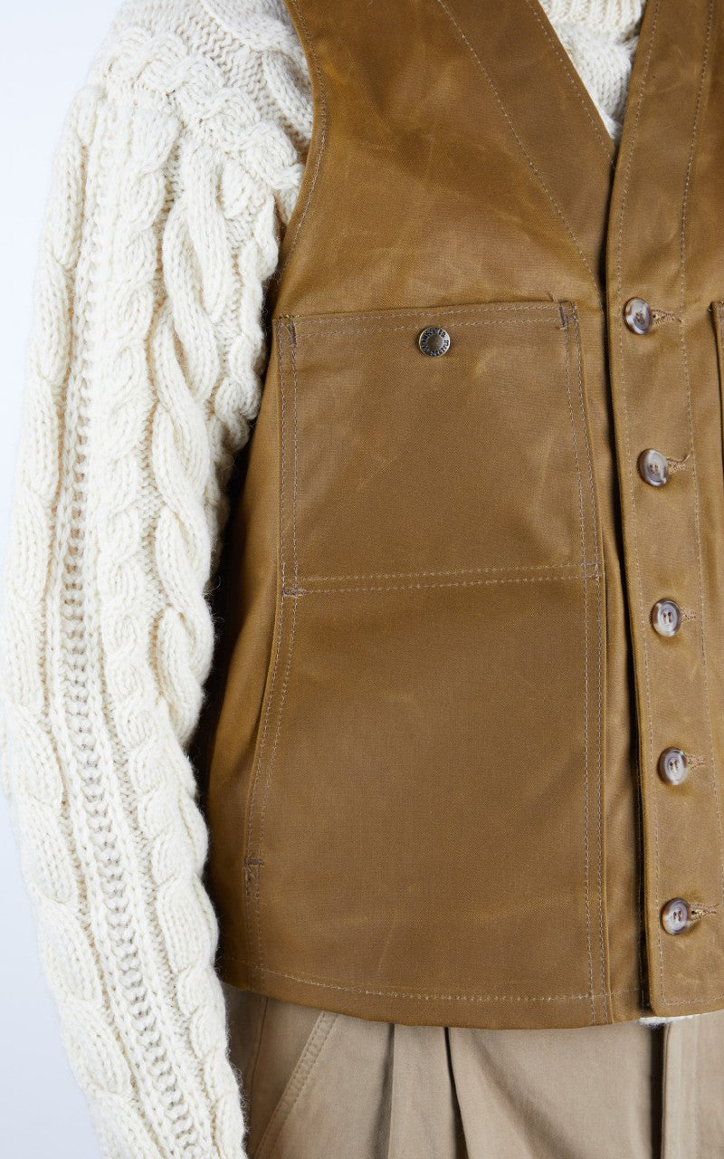 Filson Oil Tin Cloth Vest Dark Tan