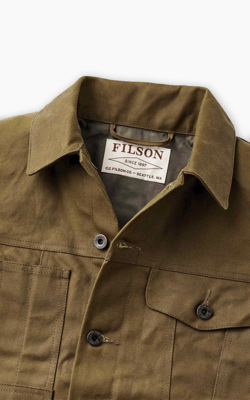 Filson Short Tin Cloth Lined Cruiser Jacket Dark Tan