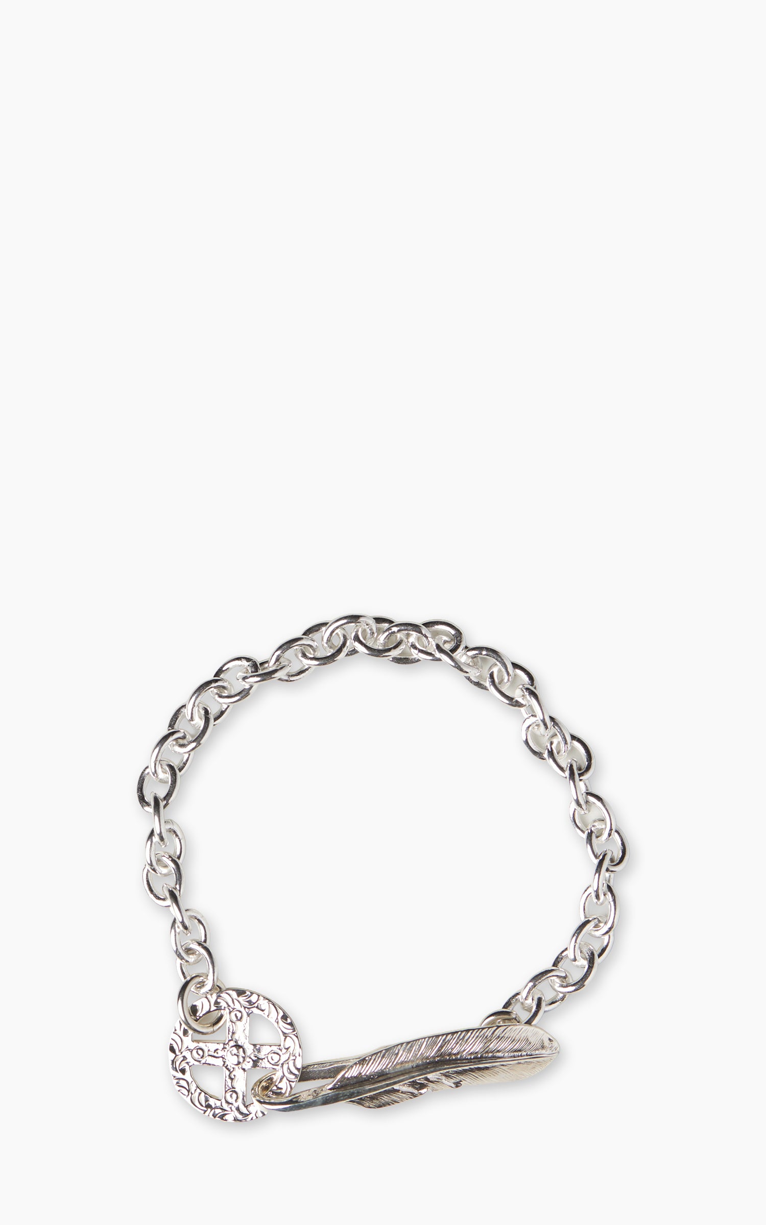 First Arrow's BR-305 S Feather Hook + Medicine Wheel Chain Bracelet