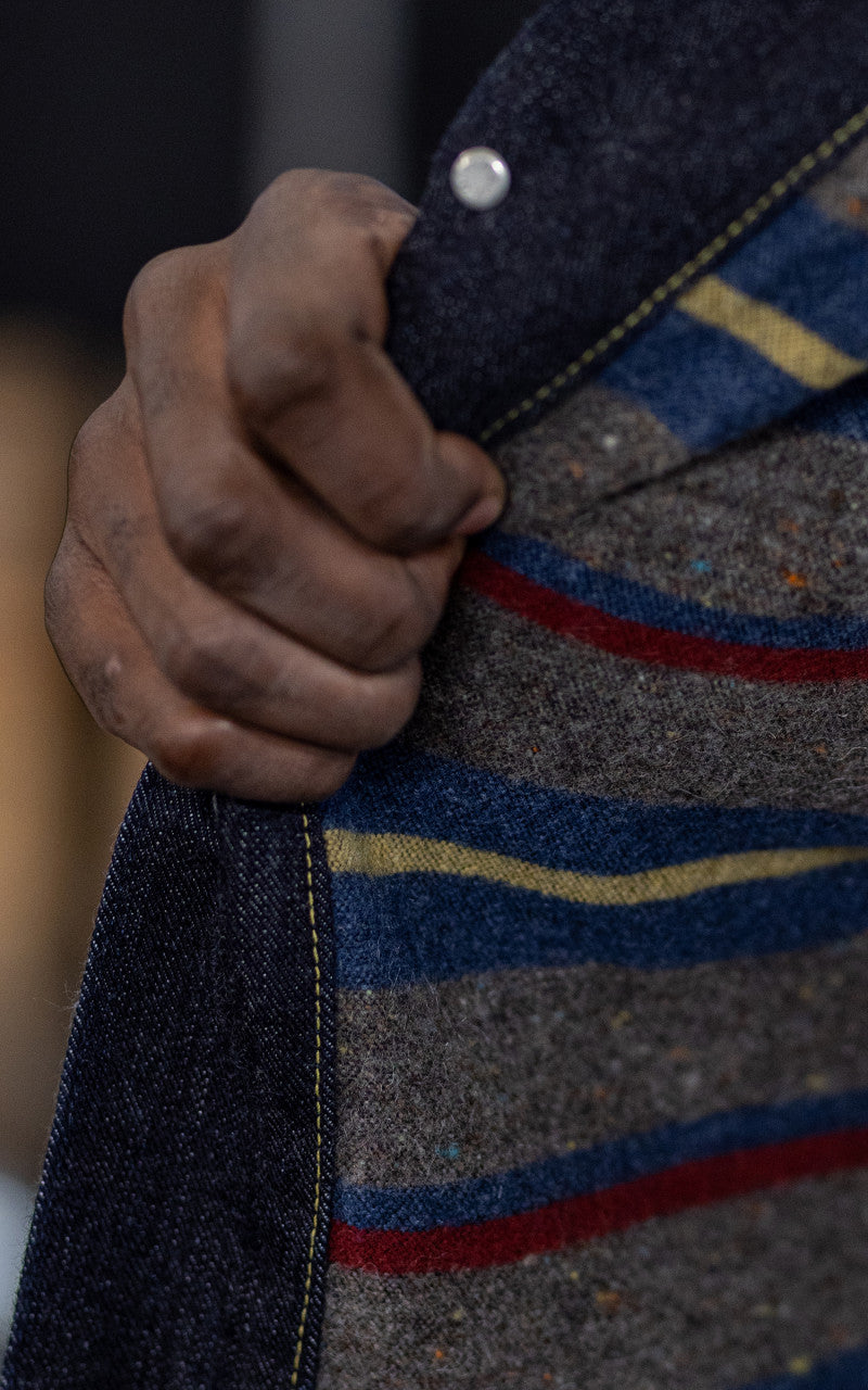 The Flat Head FN-OJ-D102 Denim Jacket Blanket Lined Indigo