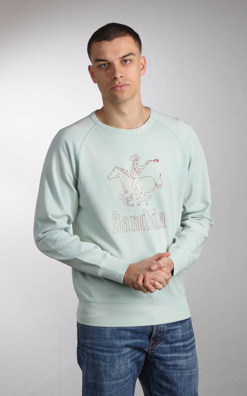 Flea-T Sweatshirt Bandida Pigmentgefärbt Salbei