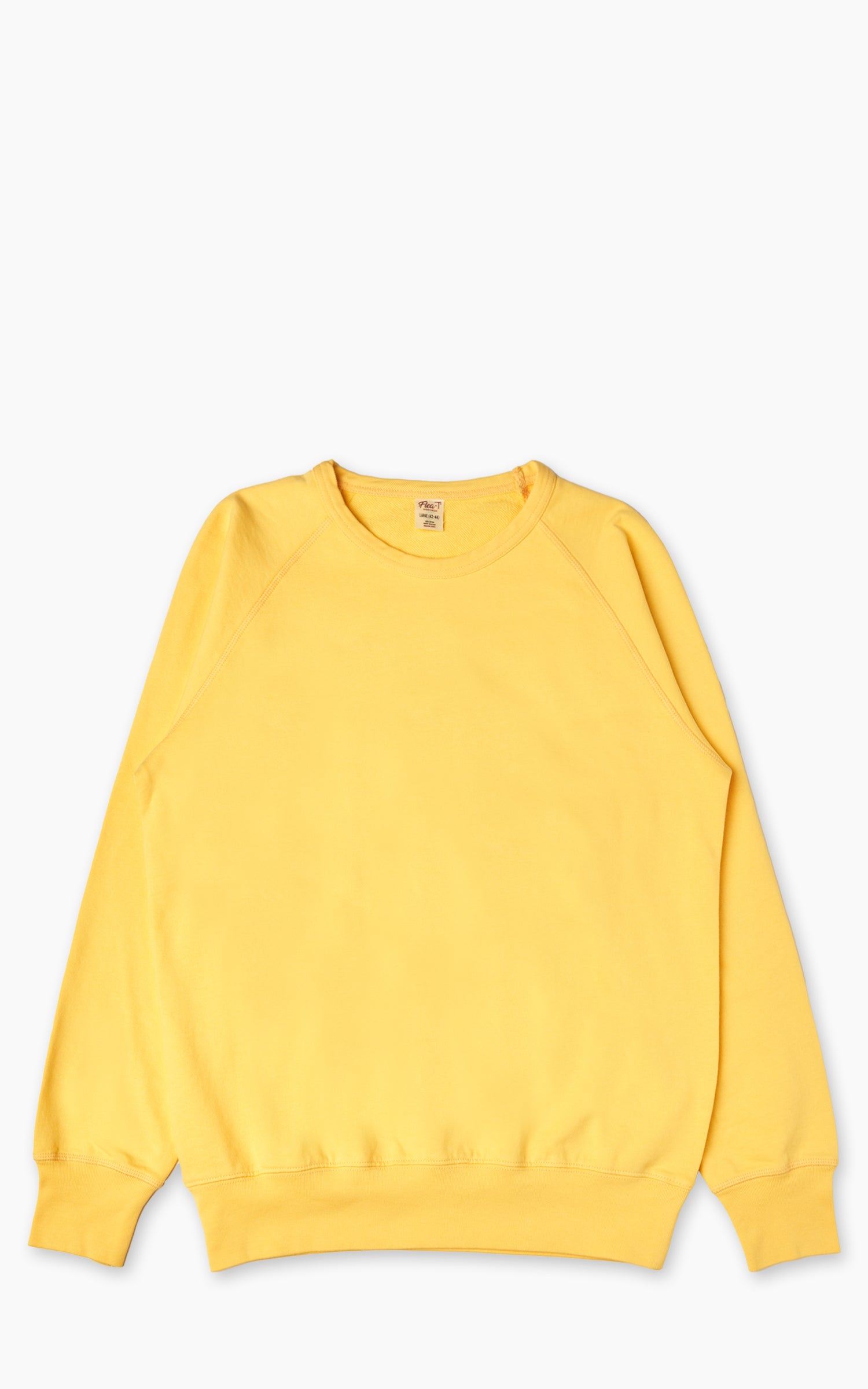 Flea-T Sweatshirt Plain Pigment Dyed Yellow