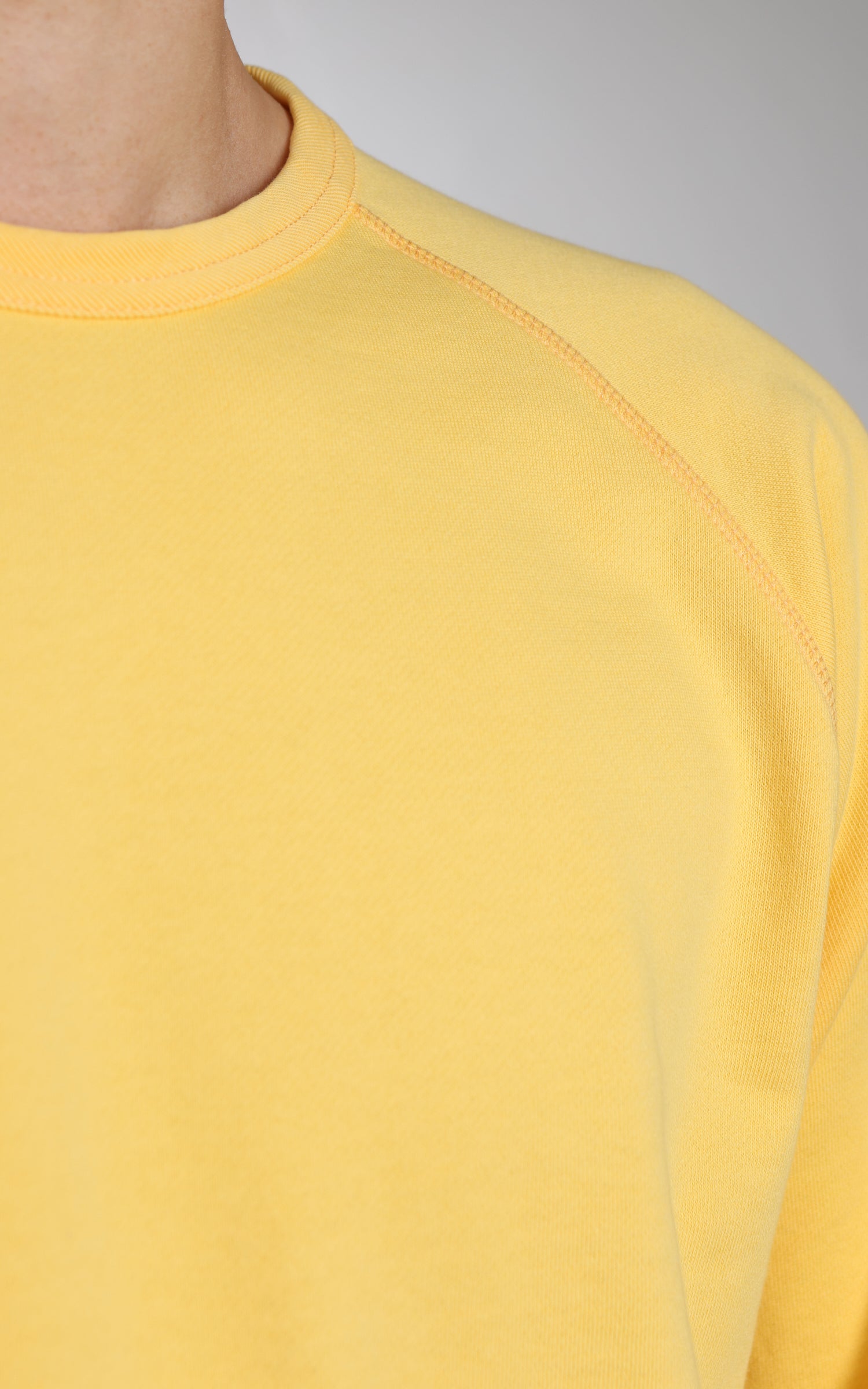 Flea-T Sweatshirt Plain Pigment Dyed Yellow
