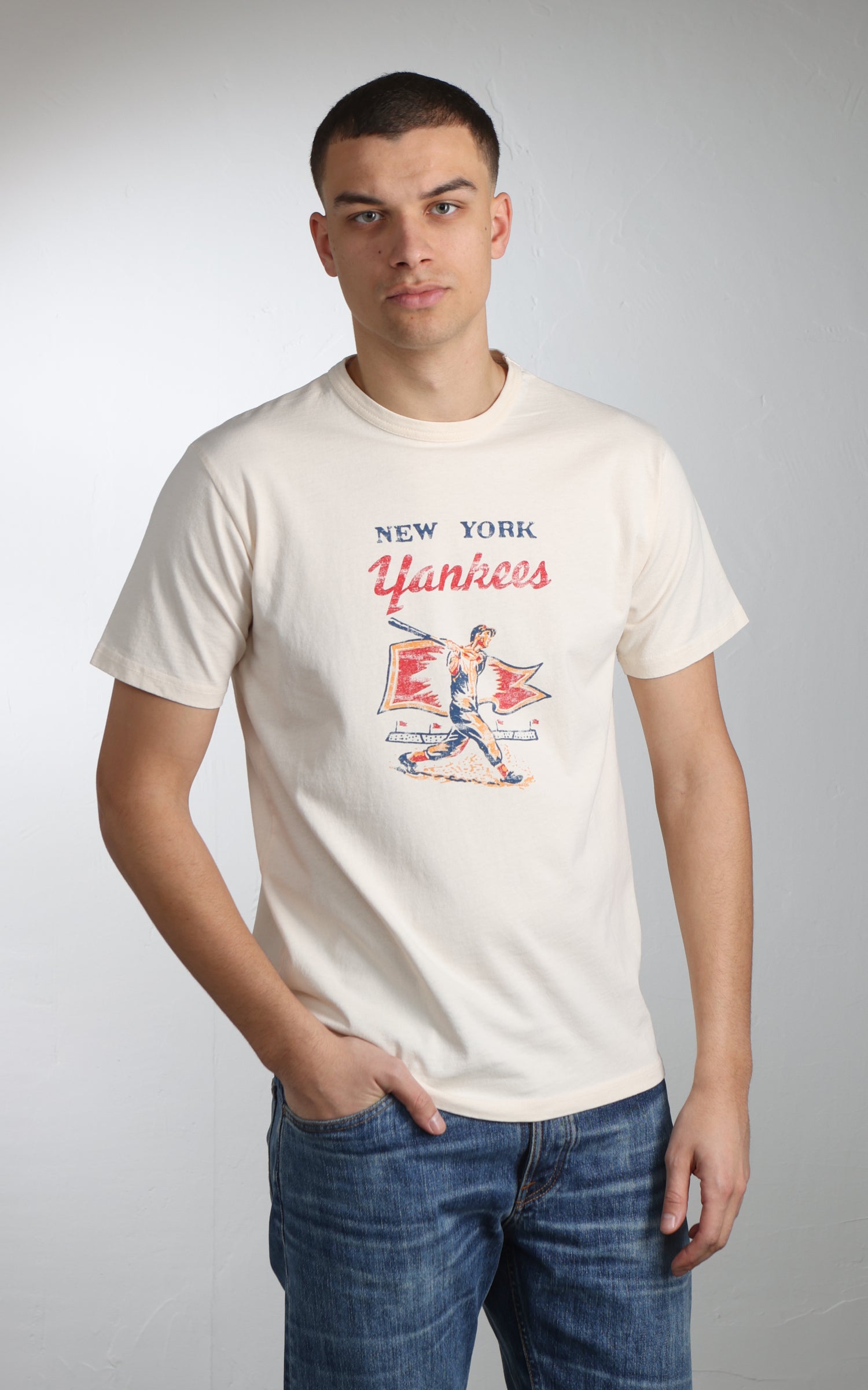 Flea-T T-Shirt Yankees Pigment Dyed Offwhite