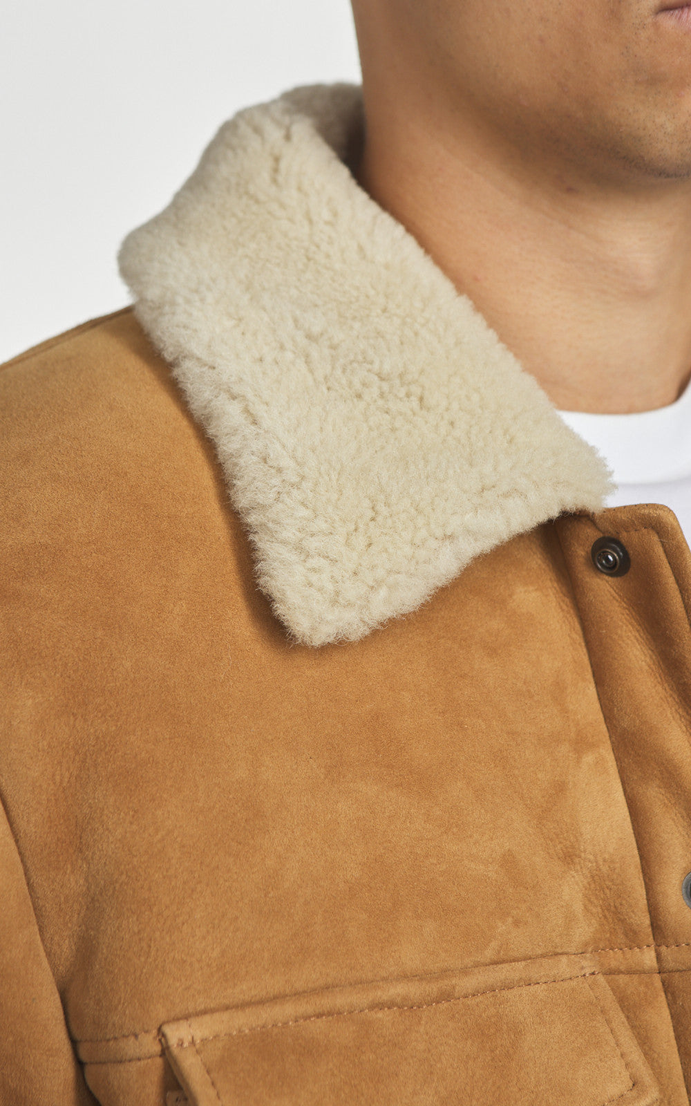 Fortela Quarter Shearling Jacket Camel