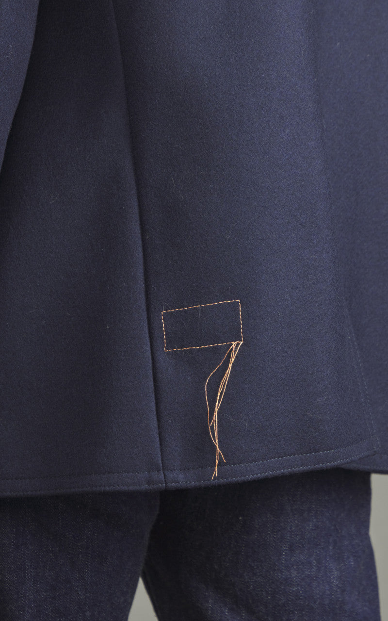 Fortela Double Breasted Pea Coat Navy