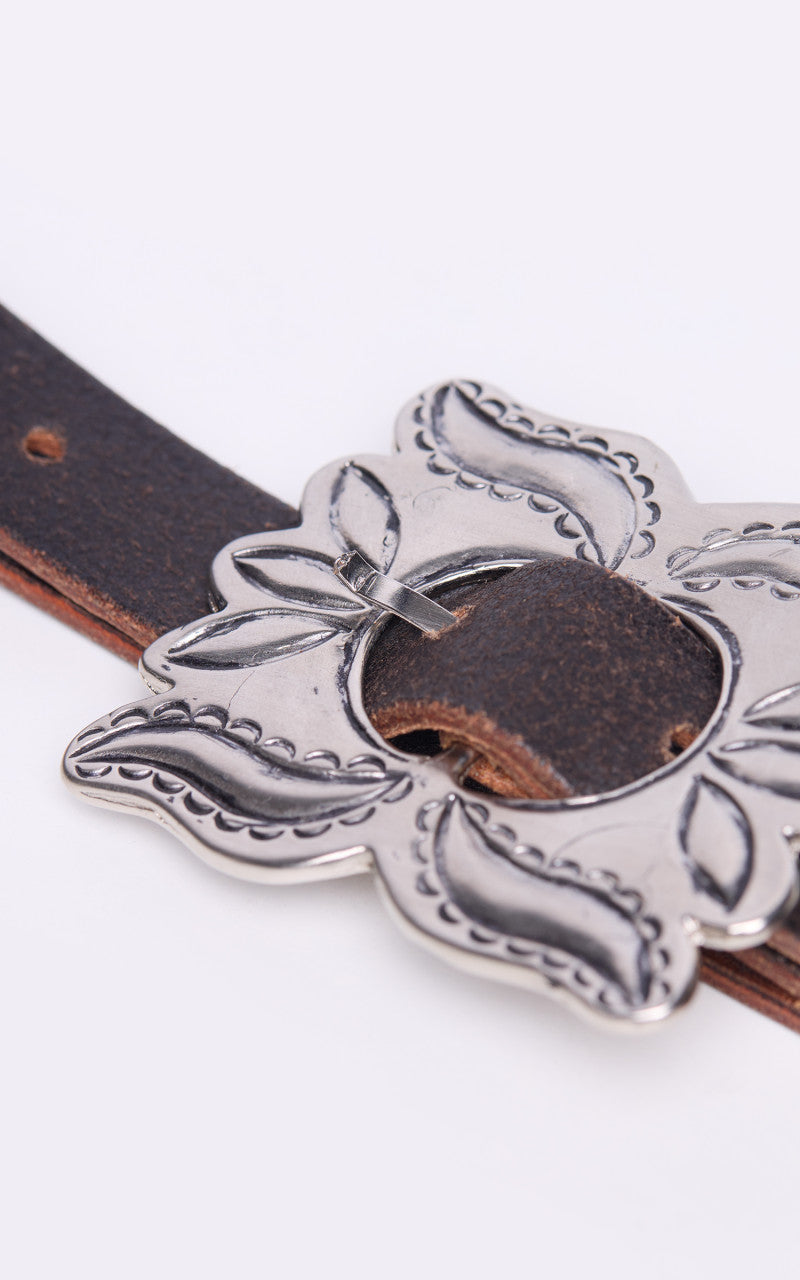 Fortela Butterfly Leather Belt Brown