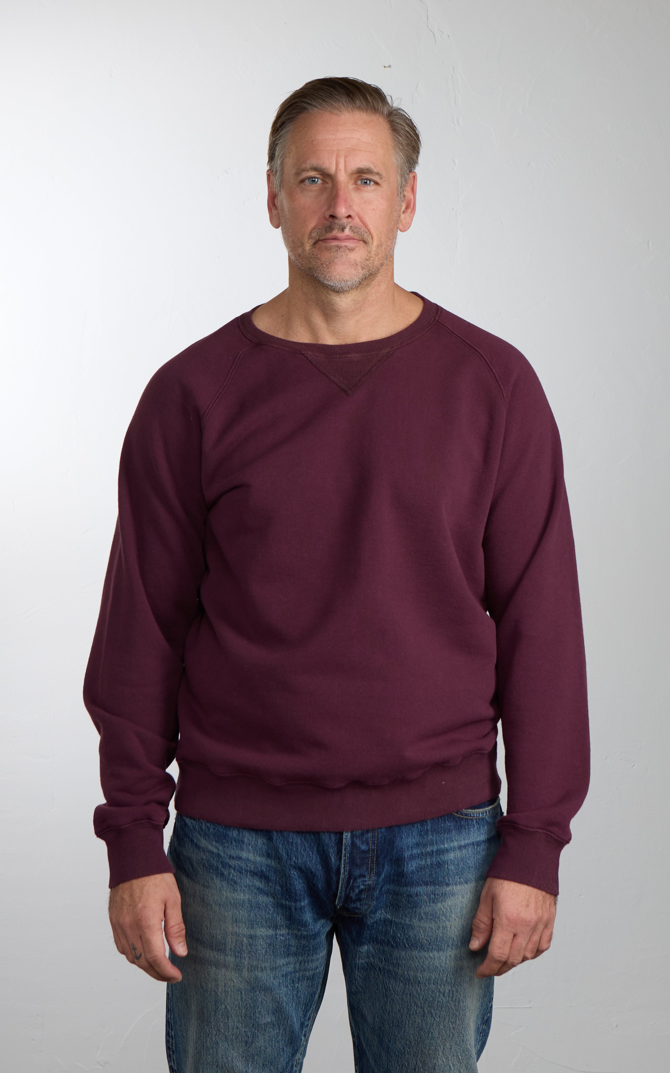 Fortela Harvard Crewneck Fleece Sweatshirt Wine