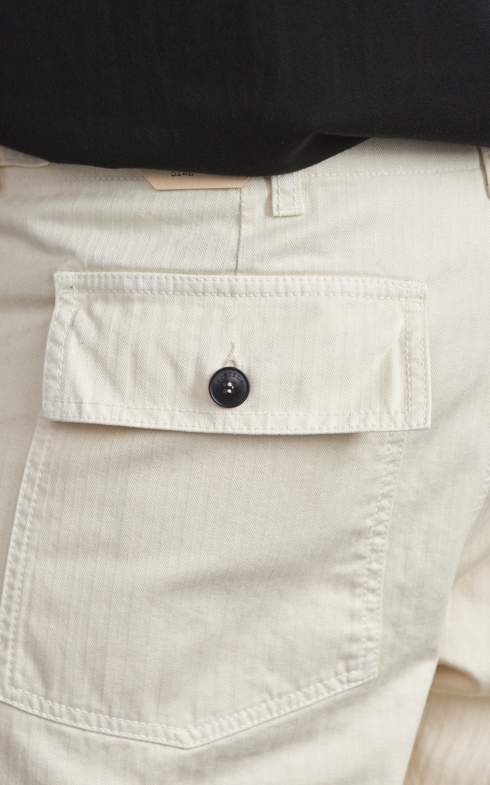 Fortela New Fatigue Pants Herringbone Green Off White