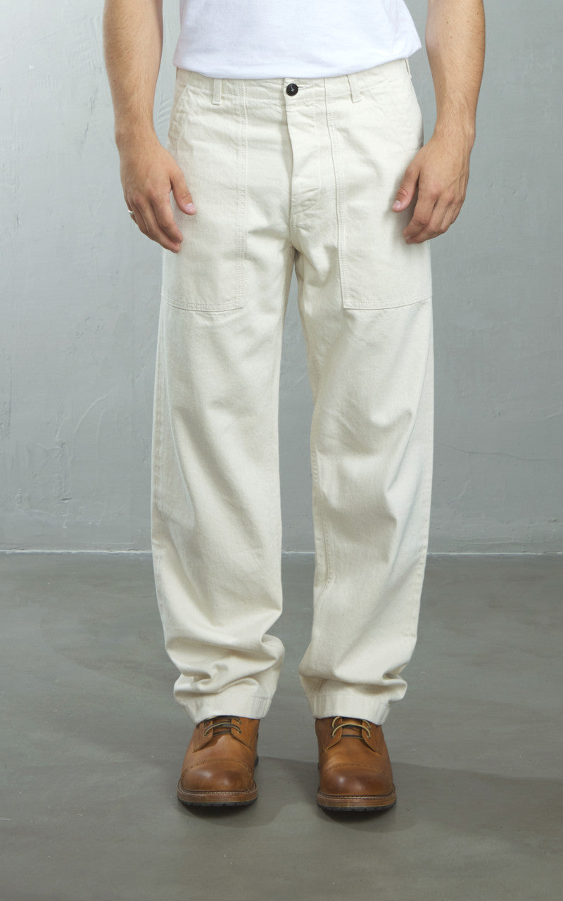 Fortela New Fatigue Pants Selvedge Denim Off White 12.5oz