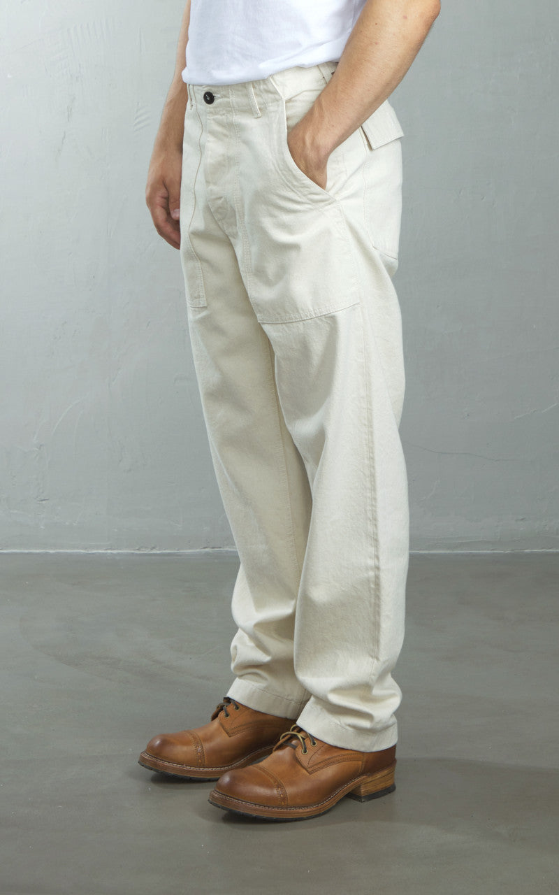 Fortela New Fatigue Pants Selvedge Denim Off White 12.5oz