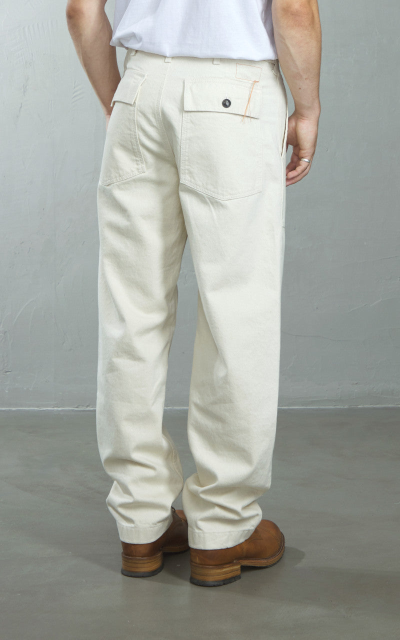 Fortela New Fatigue Pants Selvedge Denim Off White 12.5oz