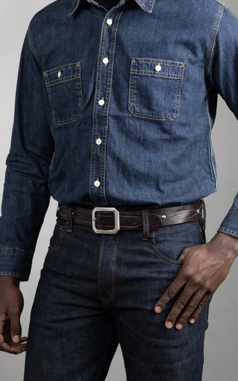 Fortela Oregon Leather Belt Testa Moro
