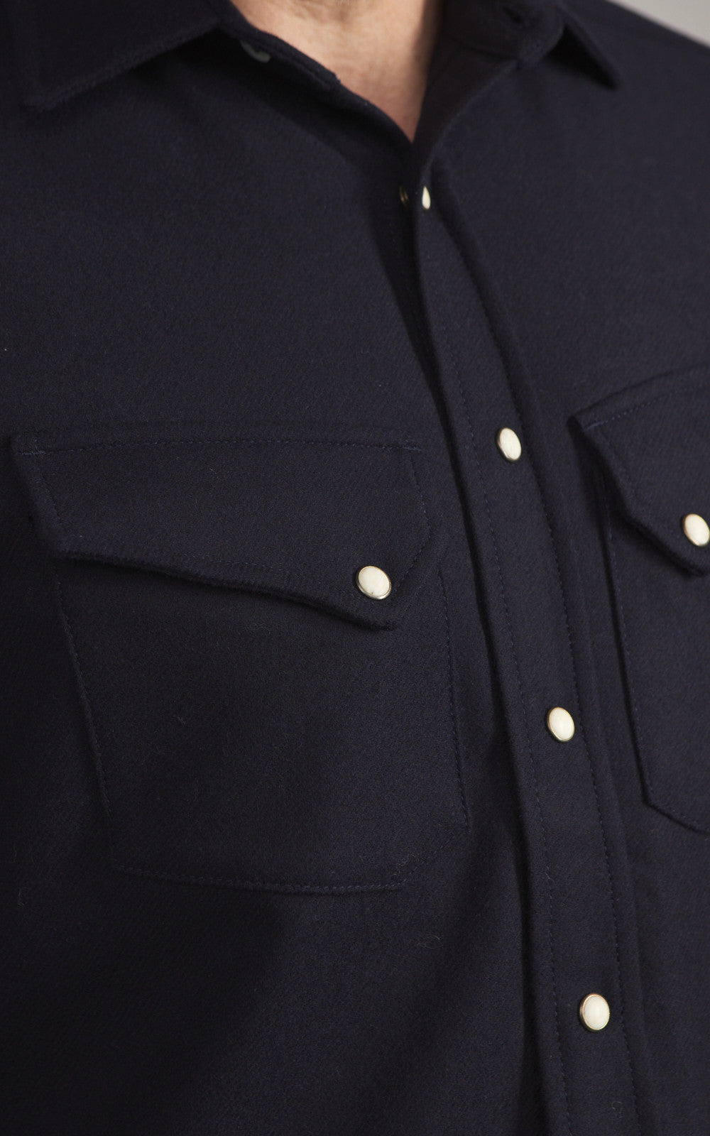 Fortela Pasadena Shirt Western Wool Flannel Blue